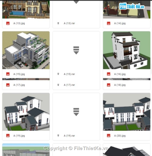 Sketchup Villa,Nhà phố,lâu đài,Sketchup biệt thự